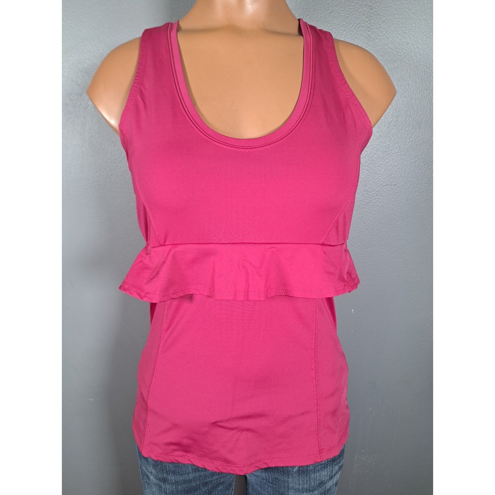 Lija Pink Ruffle Racerback Golf Tennis Tank Top‎ Small CA 34215 Hyp Golf Ltd